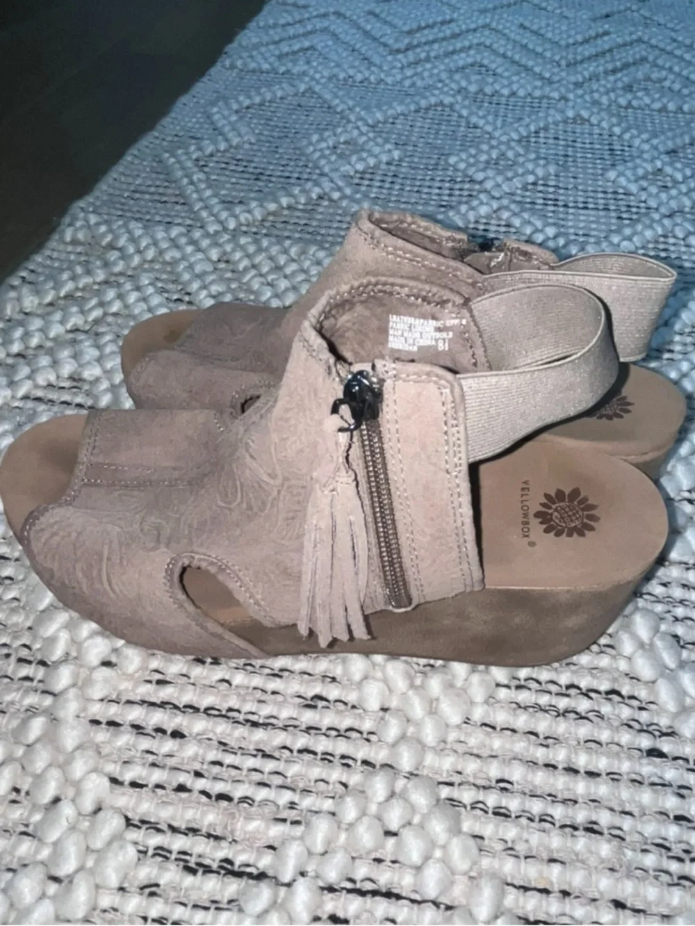 Yellow Box: Sheridan Women’s Sandals Ankle Strap Side Zip Wedges Size 8.5